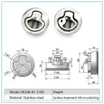 Silver Impact Resistance Cam Latch Lock , Stainless Steel Flush Slam Latch