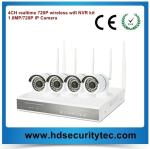 2015 new products cctv wireless ip camera system, 4ch 720p wifi nvr kit