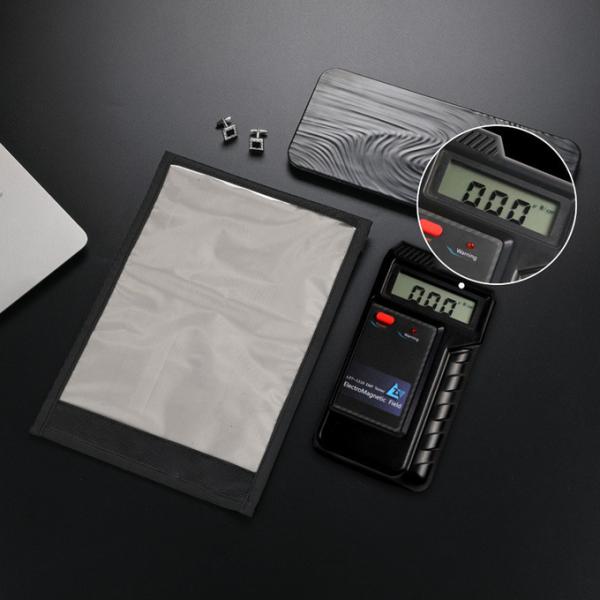 anti electromagnetic radiation translucent RFID shielding signal stop tablet bag with velcro