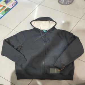 Wholesale Winter Charcoal Color Mens Sharpa Hoodies Thick Warm Fleece Lined Hooded Coat from china suppliers