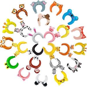 Wholesale 24pcs Kid Cartoon Inflatable Animal Headbands Foil Balloons OEM from china suppliers