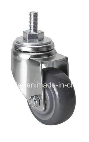Edl Medium 3" 150kg Threaded Swivel PU Caster 5033-76 Maximum Load 150kg Zinc