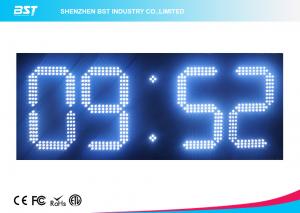 China Custom 7 Segment White Led Digital Clock With Temperature Display on sale