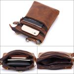 14*19*3CM Genuine Leather Waterproof Travel Bag Multifunctional Crossbody Neck