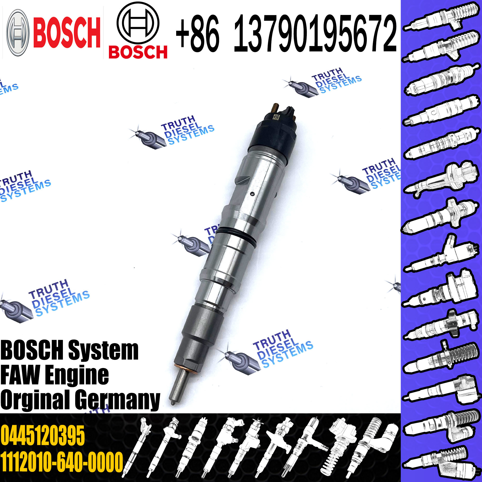 diesel fuel injector 0445120247 0445120395 CRIN2-16-BL common rail injector 0445120247 0445120395 for FAW F1 F4 F5