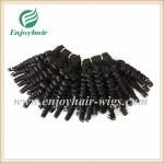Brazilian 5A virgin remy hair weave natural color(can be dye) spiral curly 10''