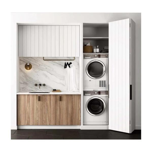Waterproof Modern Design Plywood Laundry Sink Cabinet for High End Apartment