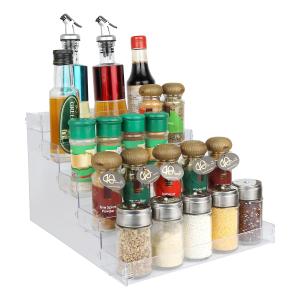 Wholesale 5Tier Spice Acrylic Shelf Organizer For Kitchen Cabinets Easy Snap Tool Free Installation from china suppliers
