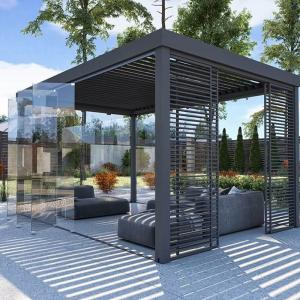 Wholesale Louver Roof Outdoor Motorized Aluminium Pergola Anodic Oxidation from china suppliers