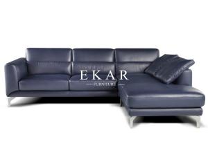 Wholesale Italian Replica 2018 New Style Home Furniture Living Room Fancy Blue Genuine Leather Sofa Sets from china suppliers