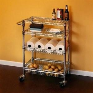 Wholesale Restaurant Food Storage Shelves Utility Transport Steel Cart Zinc Surface Finish from china suppliers