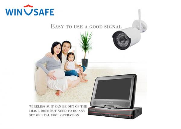 Quality Network 1.3 Megapixel Wireless Outdoor Security Camera System With Monitor for sale