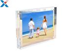 Clear Double Sided Acrylic Block Photo Frame , Acrylic Magnetic Picture Frames