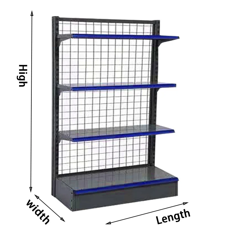 Toys Mesh Back Gondola Shelving Grid Stack Display Shelves Heavy Duty
