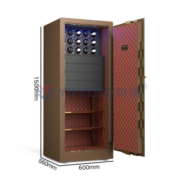 Solid Steel Brown Jewelry Safe Biometric Fingerprint Lock H1500mm Luxury Watch