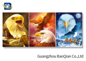 Wholesale Wall Decorative 3d Picture Of Eagle / Wolf Animal Frame Art , 3d Flipped Lenticular Printing from china suppliers