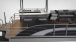 15-18 person Aluminum Pontoon Boat 8.2m Length For Fishing And Cruising