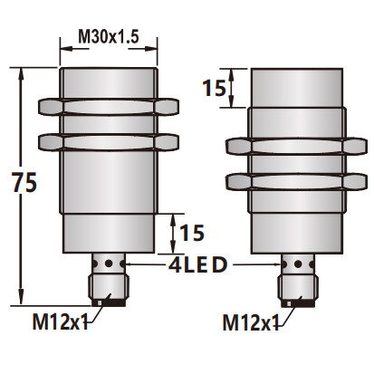 SR-SL-C30 Anti Impact Proximity Sensor M30 Proximity Inductive Switch FCC
