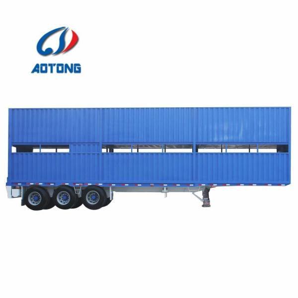 Electrical Hydraulic Lift Livestock Transporter Semi Trailer with 3 Axles and 2