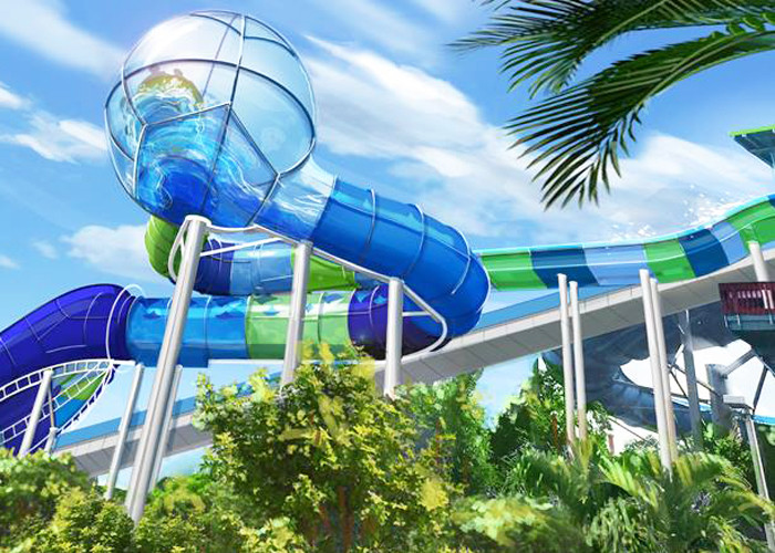 1 Rider Water Park Slide Constructed with Durable Fiberglass and Load 1Rider/Slide