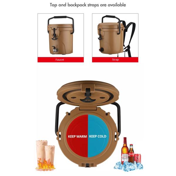 3.5 Gallon Food Grade Material Portable Ice Cooler Box With Handles