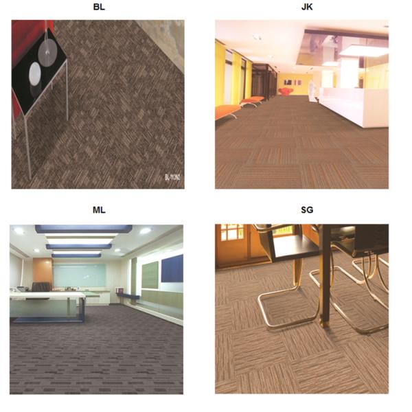 Indoor Polypropylene Twist Pile Carpet Solid Double Striped Lines