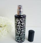 empty perfume spray bottle recycled glass bottles black blue red pink green cap