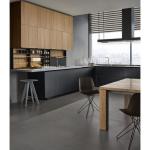 Latest Custom Home Furniture Quartz Teak Modern Kitchen Cabinet Lacquer Finish