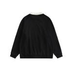 Lightweight Pullover Plain Crew Neck Sweatshirt Black White Casual Oversized