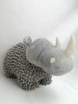 Soft Plush Stuffed Animal Chenille And PP Cotton Filling Cute Grey Rhinoceros