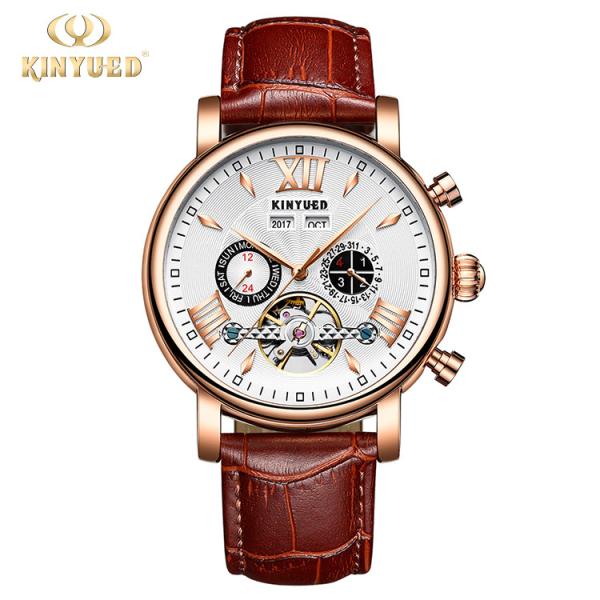 KINYUED KINYUED new design automatic men watches movement leather luxury relojes