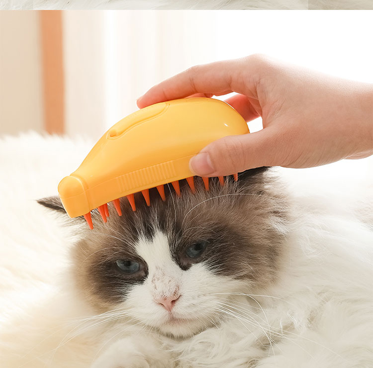 Pet Grooming Steamer Brush Dog Cat Hair Removal Brush Rechargeable Portable Steam Spray