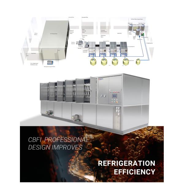 Automatic Controlled 10000kgs Cube Ice Machine For Catering High Efficiency