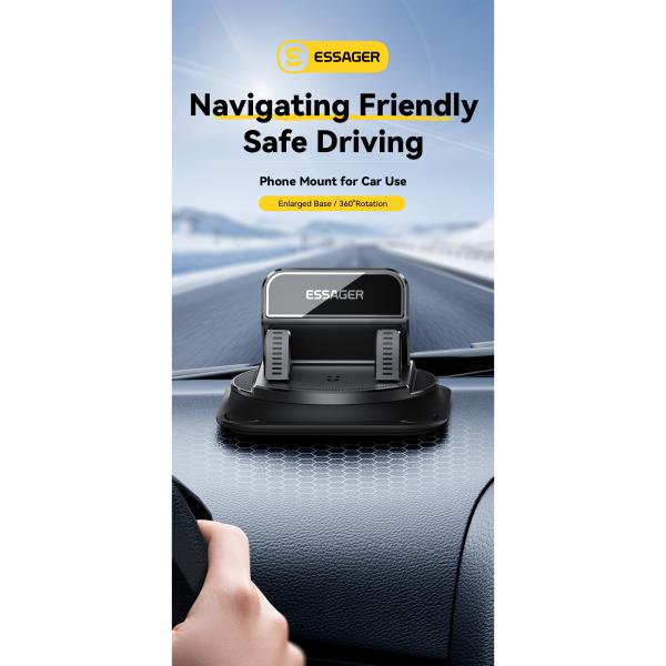 ESSAGER ES-ZJ39 Universal 360 Rotation Car Holder Mobile Phone Stand For Center Console