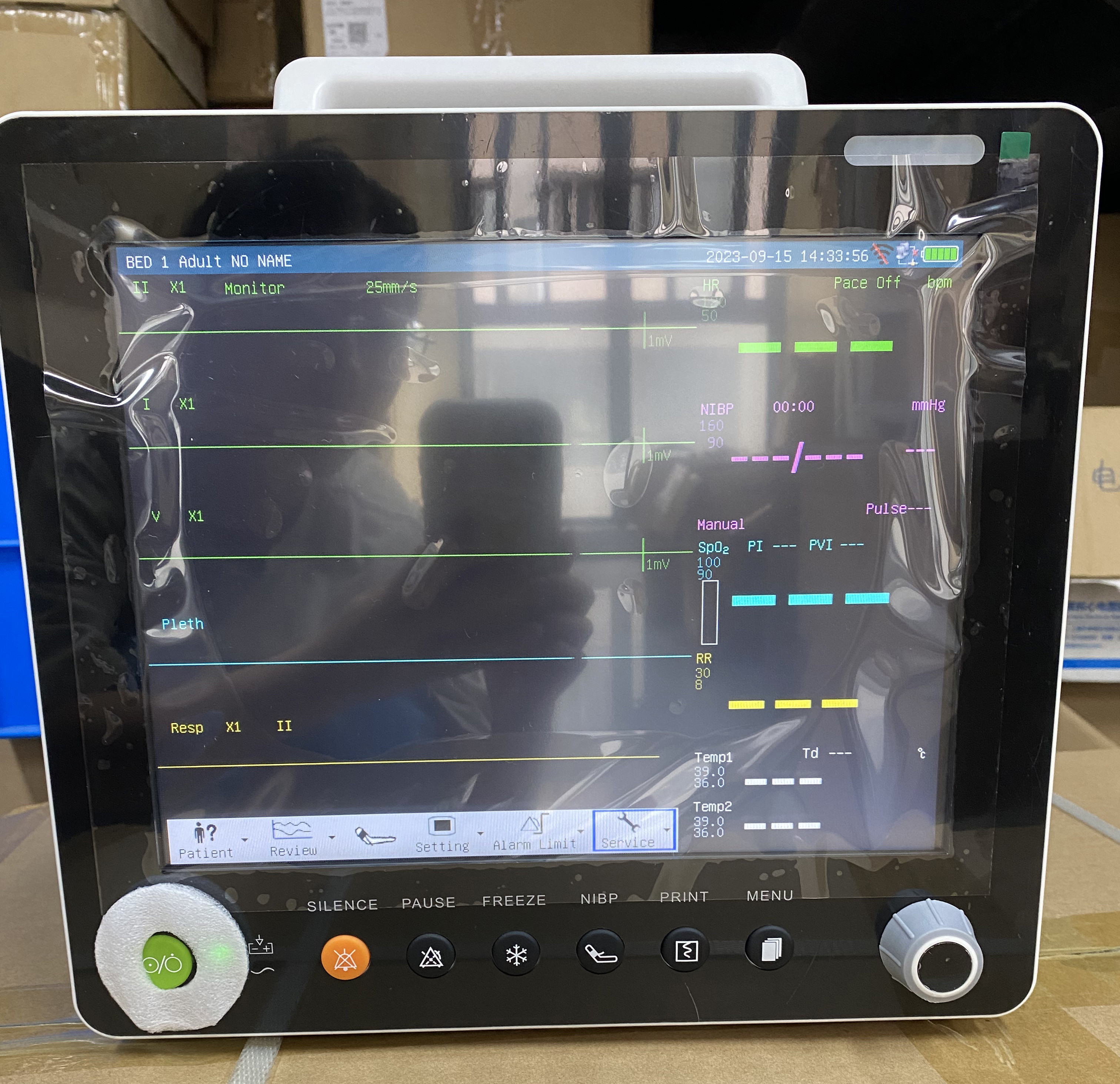 ECG/ HR/ RESP/ SPO2/ NIBP/ Temp Multi Parameter Veterinary Monitor 12.1 Inch Display