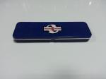 Blue Metal Pencil Tin Box Rectangle Stationary Case For Office , 0.23mm Tinplate