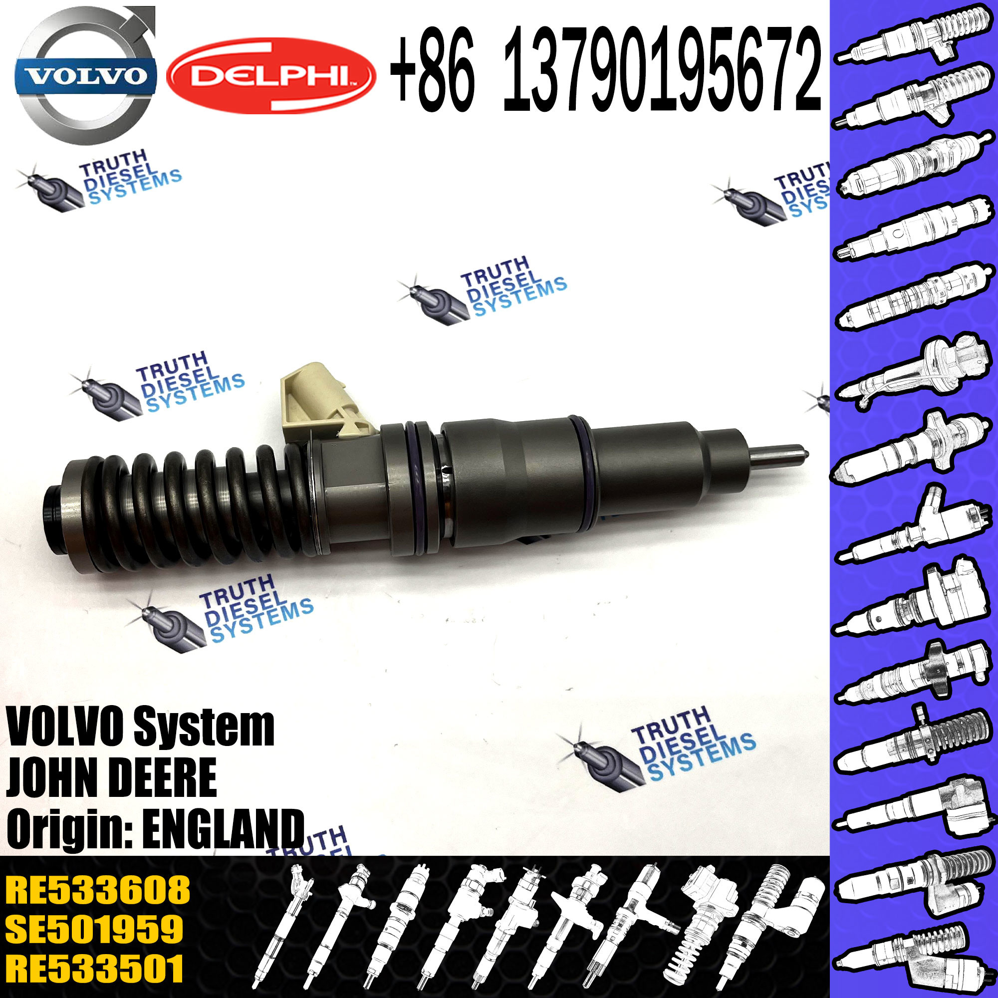 New Diesel Fuel Injector RE533608 BEBE4C12101 RE533608