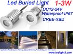 1W 3W Mini Led Buried Light DC12-24V CREE XBD IP67 Underground Led Lighting Spot