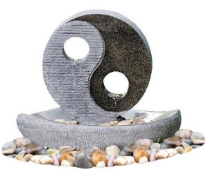 Wholesale 2 LED Lights Oriental Buddha Water Fountain With Light , Taiji Diagram Shape 23&quot; from china suppliers