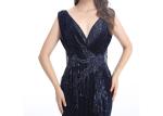 Deep V Neck Long Sequined Pretty Prom Dresses Europe Style Evening Dress