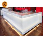 Antibacterial L Shape Solid Surface Bar Counter Restaurant White Bar Counter