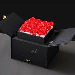 end Custom Round Jewelry Gift Box with Double Doors and Varnishing Printing