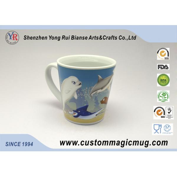 10 oz Porcelain Color ChangeV Shaped Mug , Heat Sensitive Photo Mug