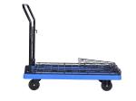 600kg Single High Guardrail Foldable Cart Trolley NR Castor SILENT Folding Push