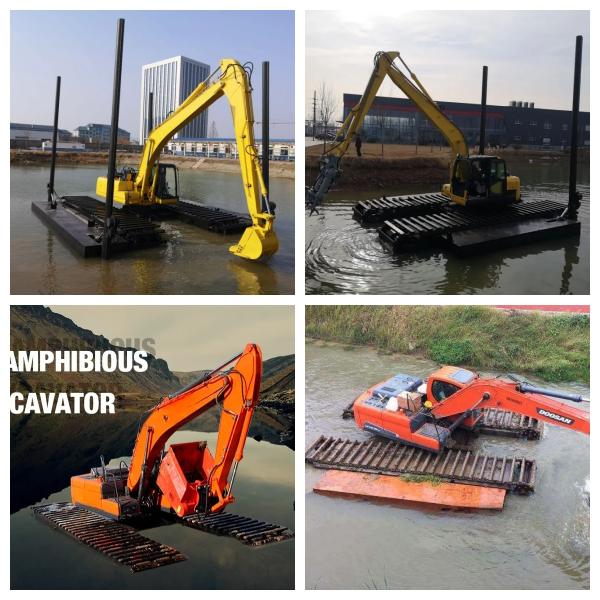 Defeng Amphibious Track pontoon Excavator floating Pontoon Q355B pc78 zx120 pc120 Dh225