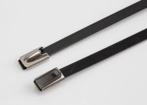 Wholesale Polyester Coated Ball Lock Stainless Steel Cable Tie , Reinforced Zip Ties Anti Rust from china suppliers