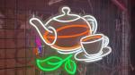 Tea Culture Space Cuttable Neon Sign Tea Retail Display Silica Gel Led Bar Signs