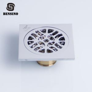 Wholesale Chrome Plate Bathroom 100x100MM Brass Floor Drain Strainer from china suppliers