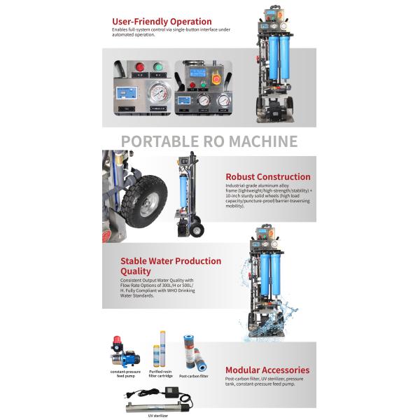 Portable Outdoor Reverse Osmosis Machine Pure Water Desalination RO Machine System