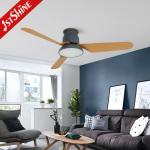 Remote Control Decorative Flush Mount Ceiling Fan 5 Speed With Light